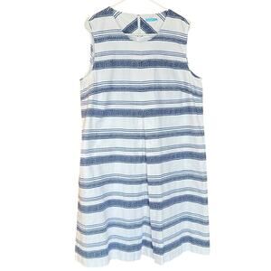 J. McLaughlin Tracy A-Line Shift Dress In Blue / White Jesta Stripe Size XL